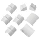 D-Line Plastic White Decorative Trunking Floor Trim Accessories Pack 8 Pcs