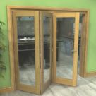 Green & Taylor  3-Door 1-Clear Light Unfinished Oak Wooden Shaker Internal Bi-Fold Door 2060mm x 2133mm