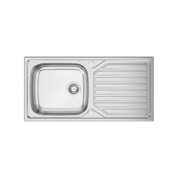 Clearwater OKIO 1 Bowl Stainless Steel Kitchen Sink & Drainer Polished/Satin 1000mm x 500mm