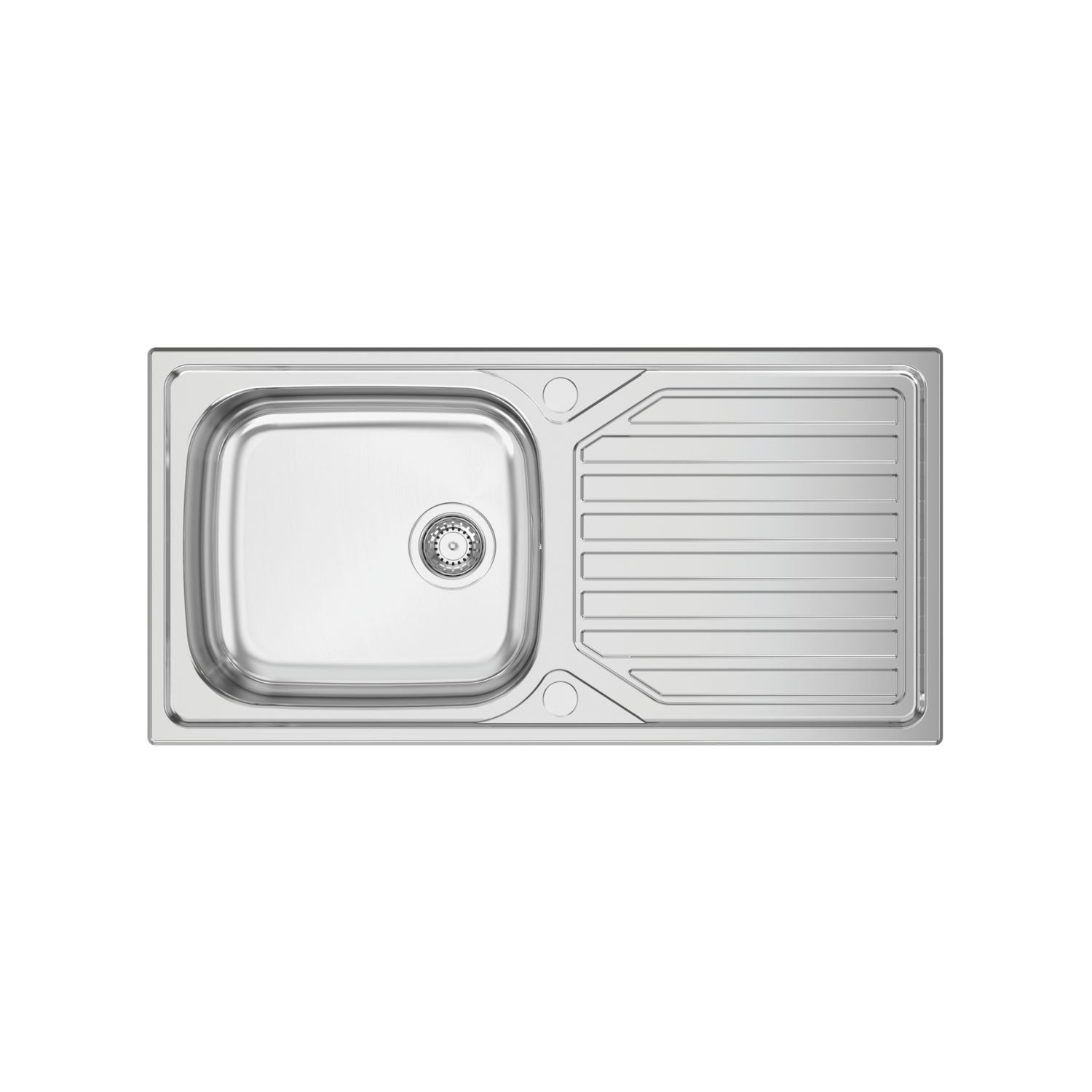 Clearwater OKIO 1 Bowl Stainless Steel Kitchen Sink & Drainer Polished/Satin 1000mm x 500mm (417FJ)
