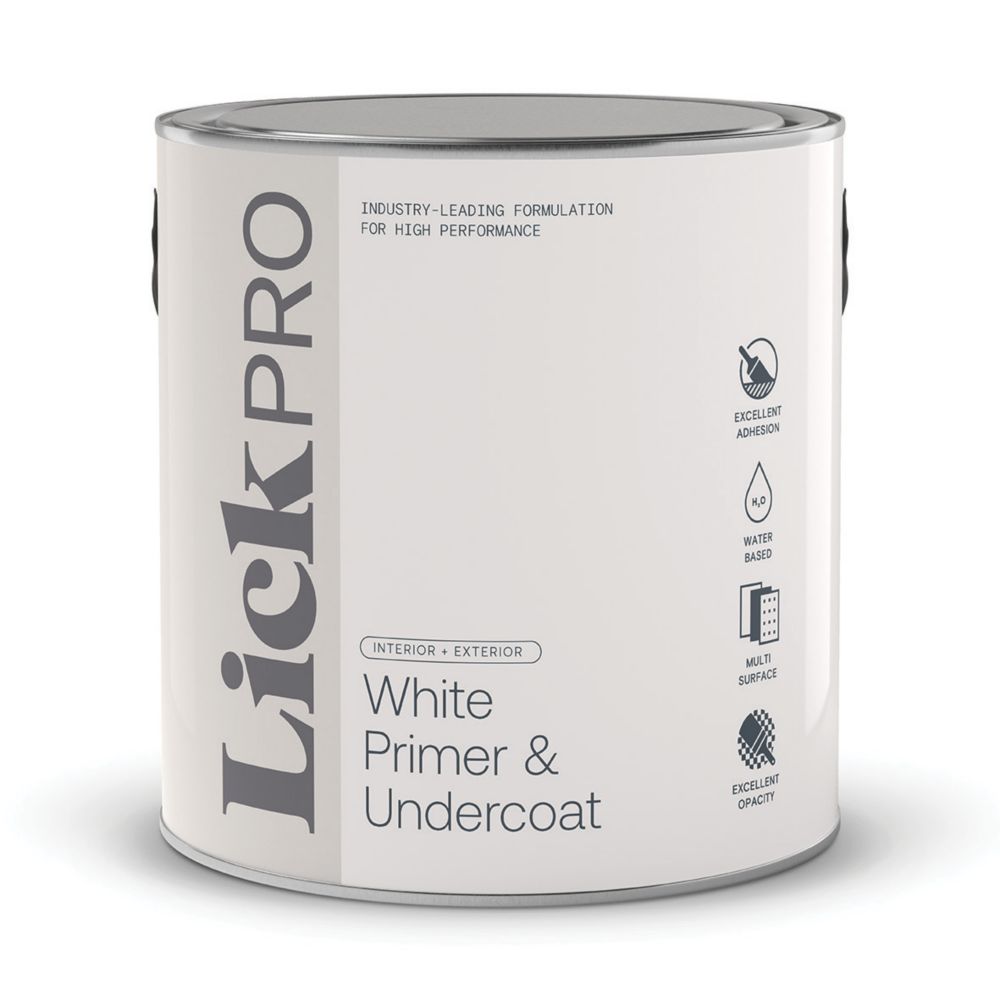 LickPro 2.5Ltr White Matt Stain Block Interior & Exterior Multi Surface
