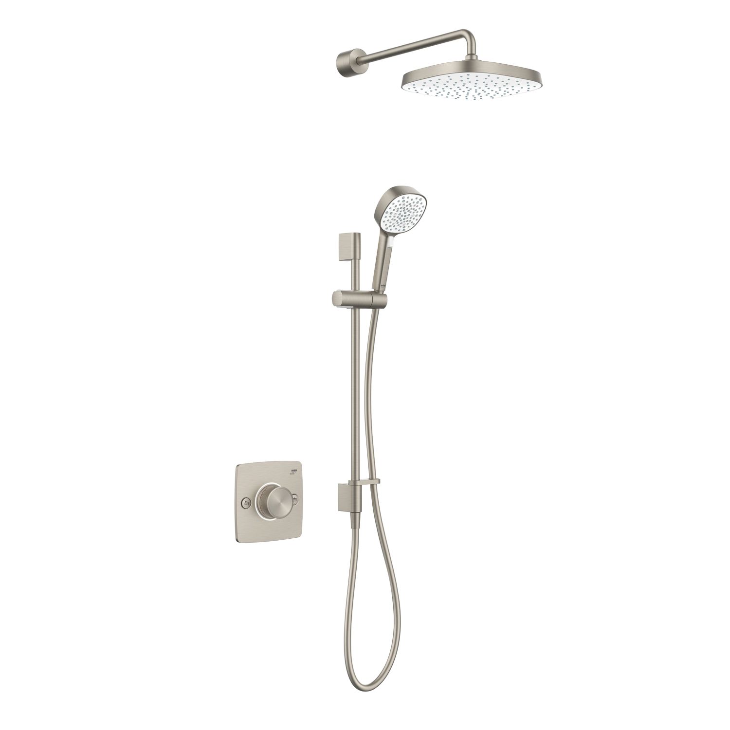 Mira Evoco Rear-Fed Concealed Brushed Nickel Thermostatic Built-In Mixer Shower (417JF)