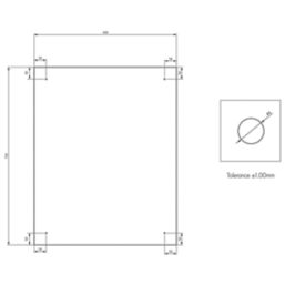 Splashback  Clear with Brushed Brass Caps Kitchen Splashback 900mm x 750mm x 6mm