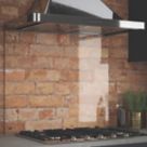 Splashback  Clear with Brushed Brass Caps Kitchen Splashback 900mm x 750mm x 6mm