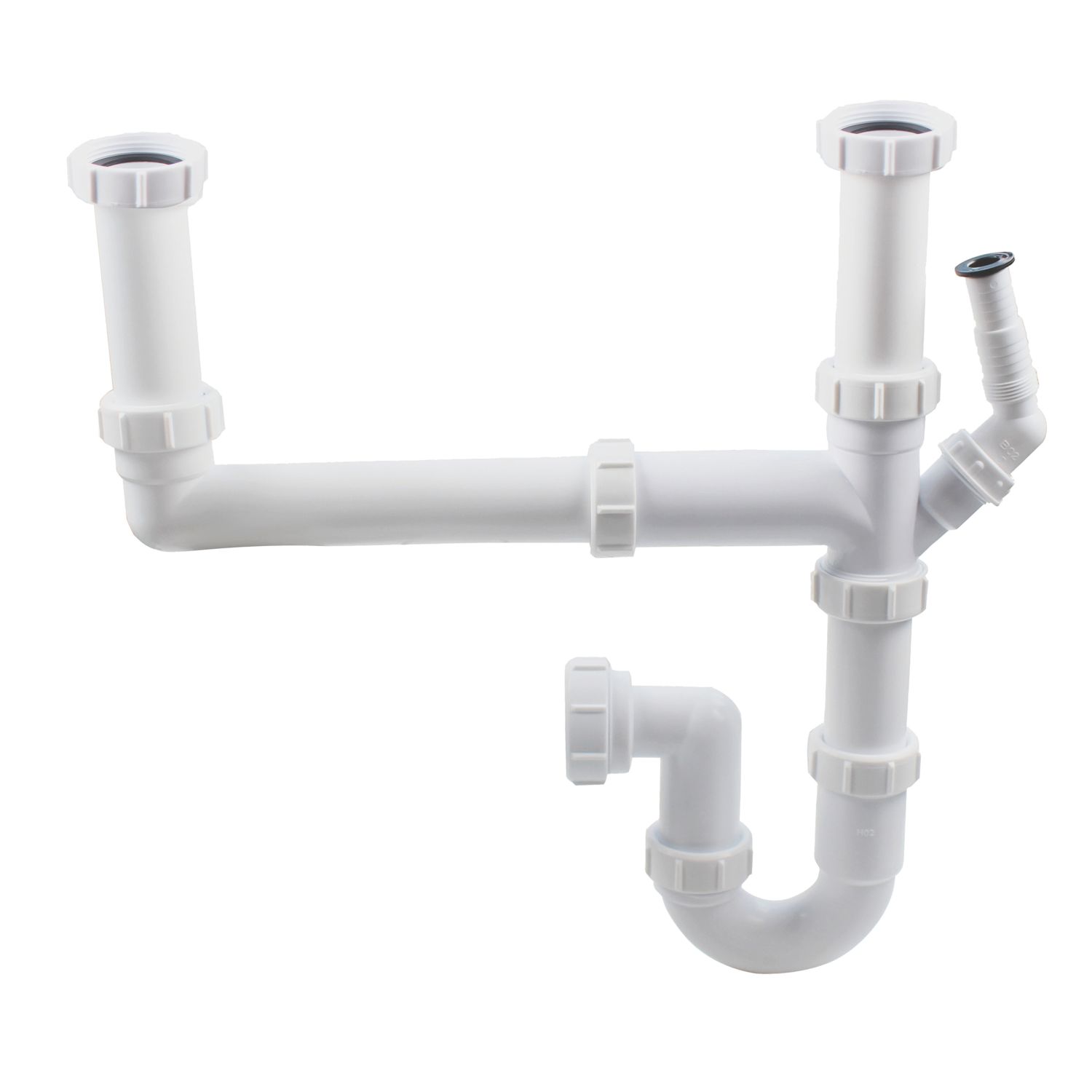 Flomasta Double Sink Waste Kit Gloss White 40mm (417JN)