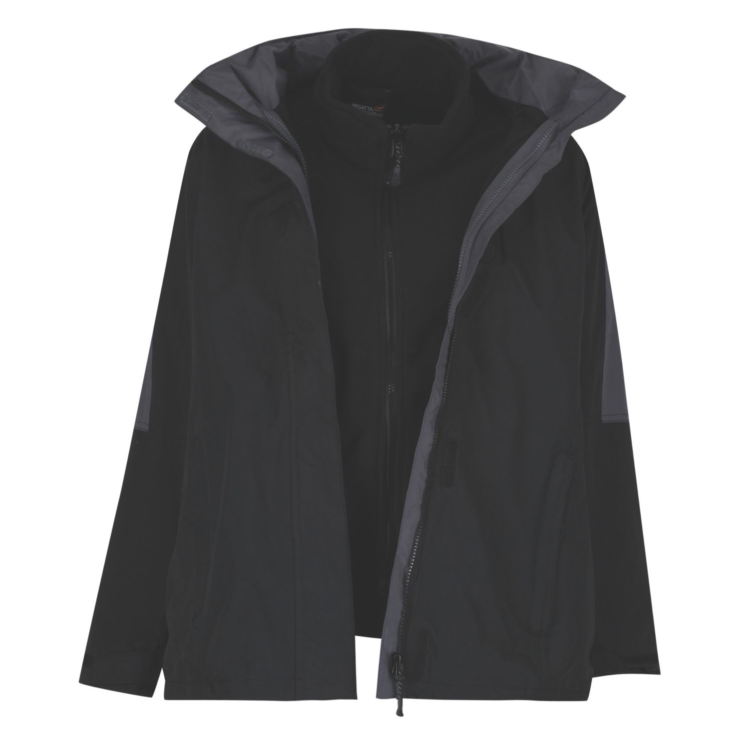 Regatta Defender III Womens 3 in 1 Jacket Black/Seal Grey Size 10 (417JU)