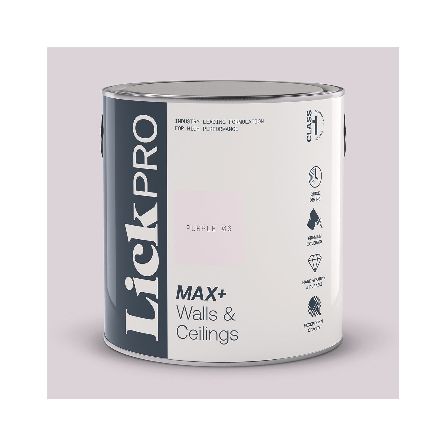 LickPro Max+ 2.5Ltr Purple 06 Eggshell Emulsion Paint (417JY)