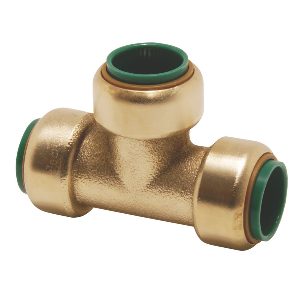 Tectite Classic T24 Brass PushFit Equal Tee 1/2" Screwfix