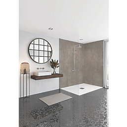 Splashwall Gold Stone Postformed Bathroom Wall Panel Gloss Grey 1200mm x 2420mm x 10mm