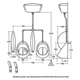 Armitage Shanks Sanura HygenIQ 50 Back Inlet Ceramic Wall Urinal