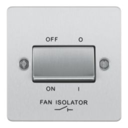 LAP  10A 1-Gang 3-Pole Fan Isolator Switch Brushed Stainless Steel