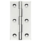 Polished Chrome  Solid Drawn Butt Hinges 64 x 35mm 2 Pack