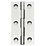 Polished Chrome  Solid Drawn Butt Hinges 64mm x 35mm 2 Pack