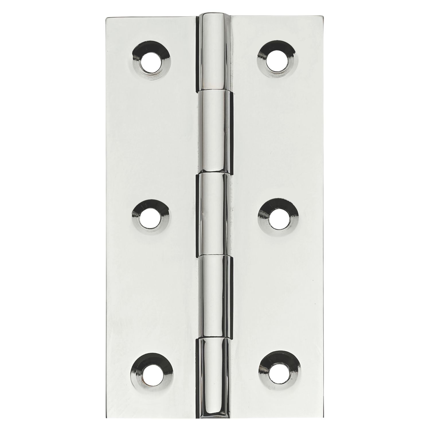 Polished Chrome Solid Drawn Butt Hinges 64mm x 35mm 2 Pack (417PR)