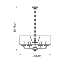 Quay Design Polaris 6-Light Pendant Bright Nickel