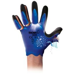 Showa 306 Gloves Blue/Black 2X Large