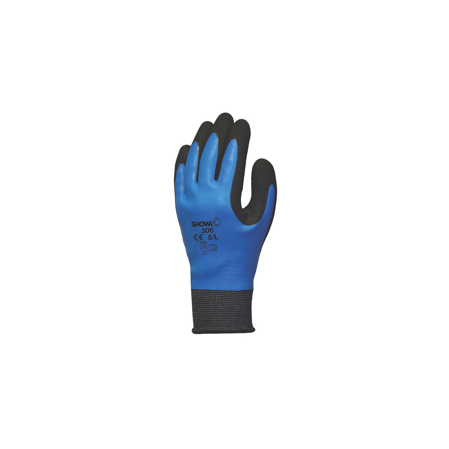 Showa 306 Gloves Blue/Black 2X Large (4185C)