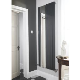 Ximax Oceanus Mirror 1800mm x 595mm 2610BTU Anthracite Vertical Designer Radiator