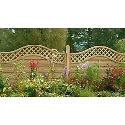 Forest Prague  Lattice Curved Top Fence Panels Natural Timber 6' x 4' Pack of 9