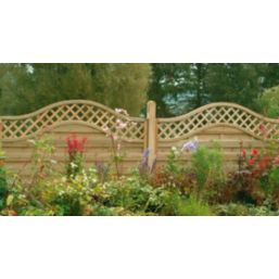 Forest Prague  Lattice Curved Top Fence Panels Natural Timber 6' x 4' Pack of 9