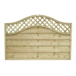Forest Prague  Lattice Curved Top Fence Panels Natural Timber 6' x 4' Pack of 9
