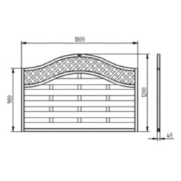 Forest Prague  Lattice Curved Top Fence Panels Natural Timber 6' x 4' Pack of 9