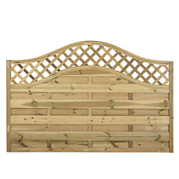 Forest Prague  Lattice Curved Top Fence Panels Natural Timber 6' x 4' Pack of 9