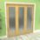 Green & Taylor  3-Door 1-Frosted Light Unfinished Oak Wooden Shaker Internal Bi-Fold Door 2060mm x 1905mm