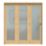 Green & Taylor  3-Door 1-Frosted Light Unfinished Oak Wooden Shaker Internal Bi-Fold Door 2060mm x 1905mm