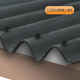 Corrapol-BT AC105BL Corrugated Roofing Sheet Black 1000mm x 950mm