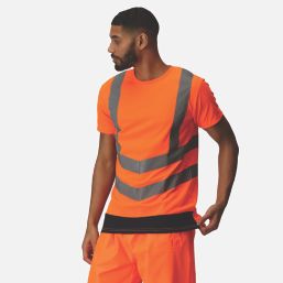 Regatta Pro Short Sleeve Hi-Vis T-Shirt Orange / Navy Small 38" Chest