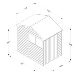 Forest Beckwood 5' x 7' (Nominal) Reverse Apex Shiplap Timber Shed with Assembly