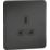Knightsbridge  13A 1-Gang Unswitched Socket Smoked Bronze with Black Inserts