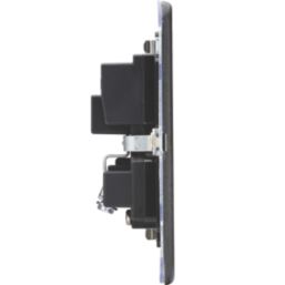 Knightsbridge  13A 1-Gang Unswitched Socket Smoked Bronze with Black Inserts