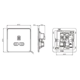 Knightsbridge  13A 1-Gang Unswitched Socket Smoked Bronze with Black Inserts