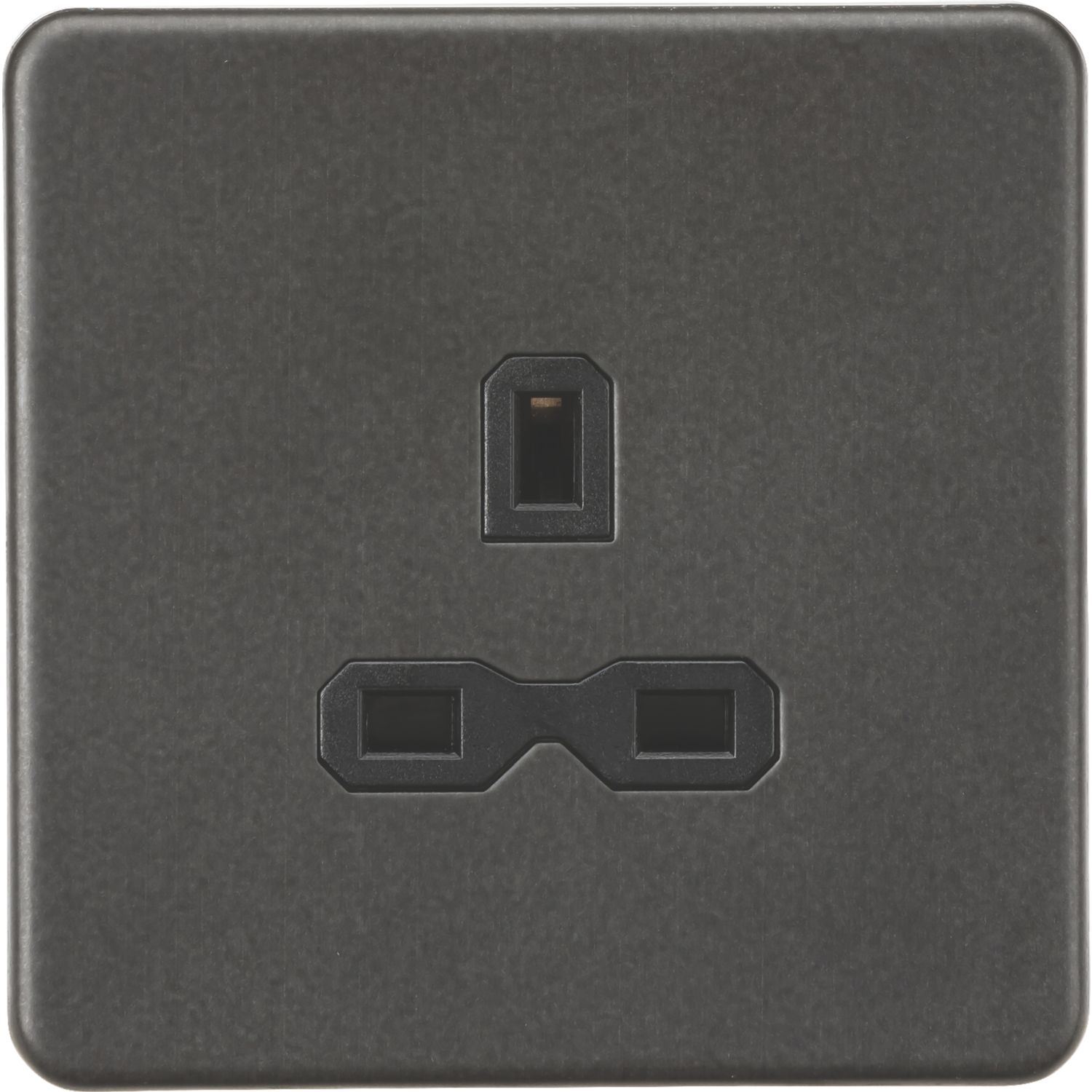 Knightsbridge 13A 1-Gang Unswitched Socket Smoked Bronze with Black Inserts (418PX)