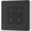 British General Evolve 2-Gang 2-Way LED Double Master Touch Trailing Edge Dimmer Switch  Matt Black with Black Inserts