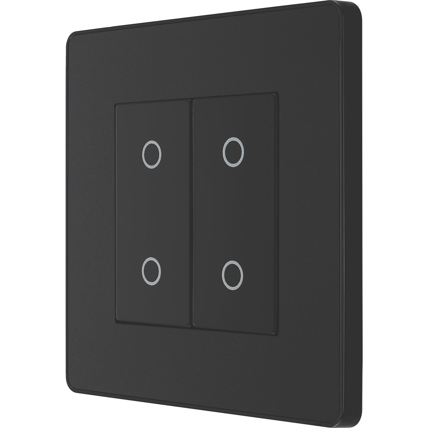 British General Evolve 2-Gang 2-Way LED Double Master Touch Trailing Edge Dimmer Switch Matt Black with Black Inserts (418PY)