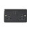 MK Contoura 13A 2-Gang DP Switched Plug Socket Black  with Colour-Matched Inserts