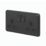 MK Contoura 13A 2-Gang DP Switched Plug Socket Black  with Colour-Matched Inserts