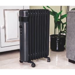 TCP  2000W Electric Freestanding 9-Fin Oil-Filled Radiator Black