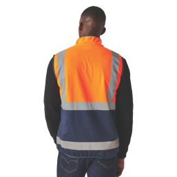 Regatta Pro Zip Collar Vest Hi-Vis Vest Orange/Navy 3X Large 50" Chest