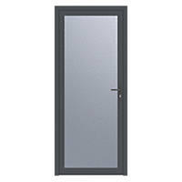 Crystal  1-Panel 1-Light Left-Hand Opening Anthracite Grey Aluminium Back Door 2090 x 920mm