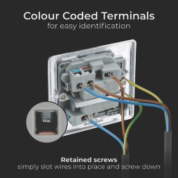 British General Nexus Metal 13A Switched Fused Spur with LED Polished Chrome