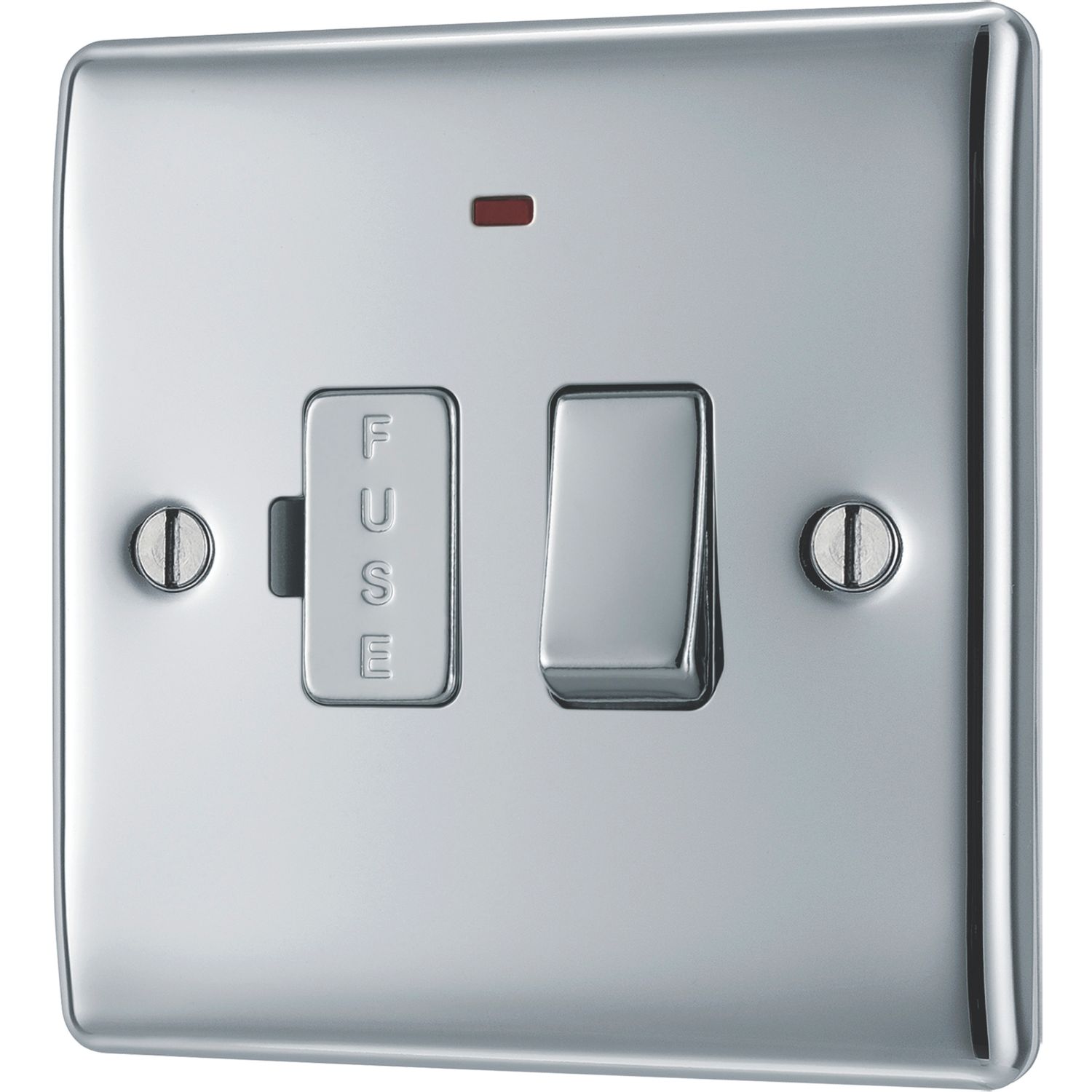 British General Nexus Metal 13A Switched Fused Spur with LED Polished Chrome (418XF)