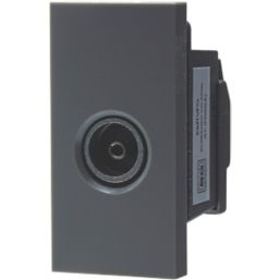 British General  Modular Coaxial TV / FM / DAB Return Socket Grey