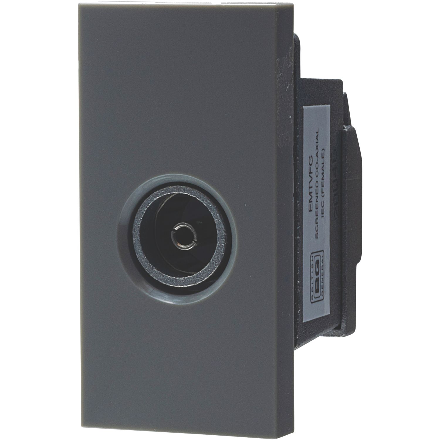 British General Modular Coaxial TV / FM / DAB Return Socket Grey (418XG)