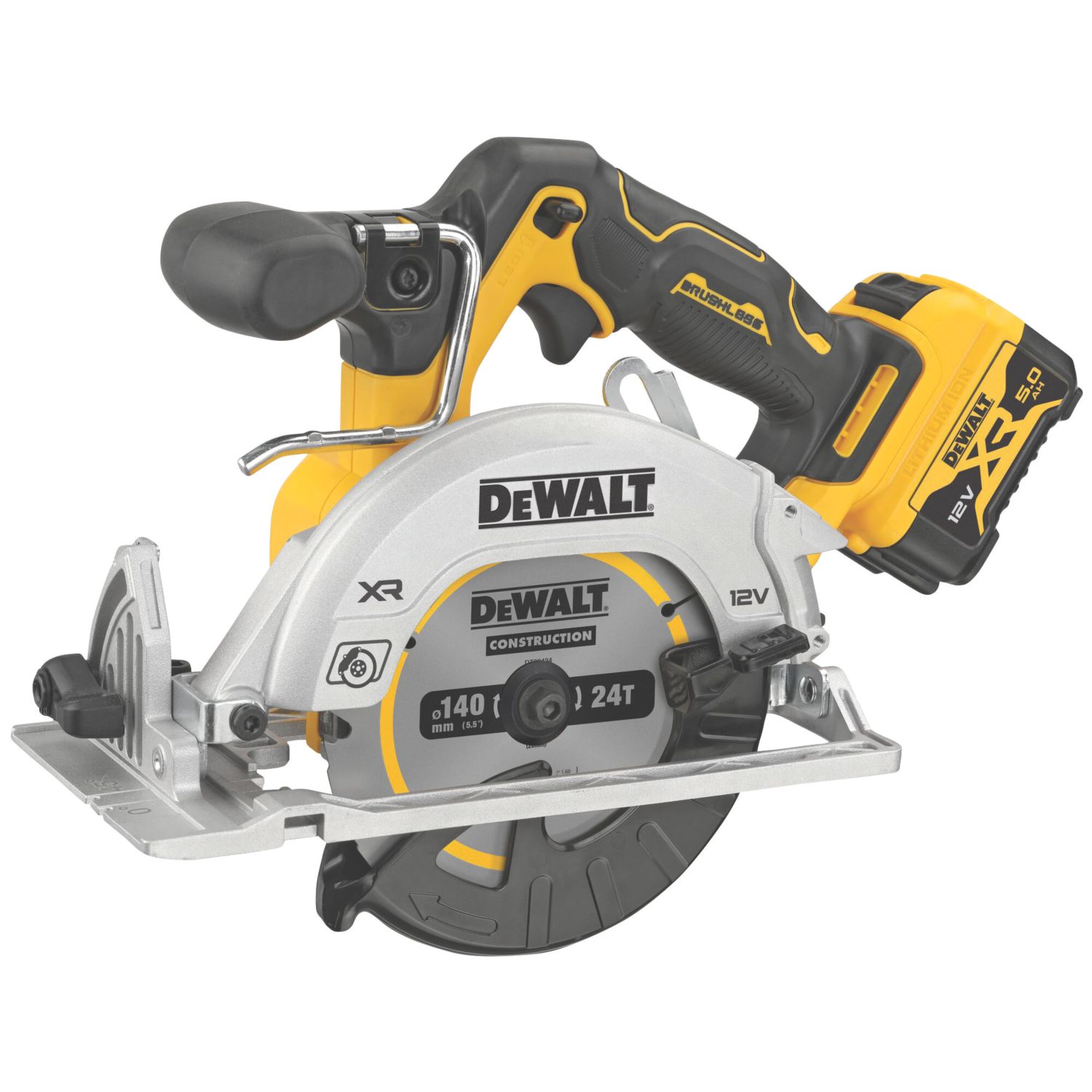 DeWalt DCS512P2-GB 140mm 12V 2 x 5.0Ah Li-Ion XR Brushless Cordless Circular Saw (418XK)