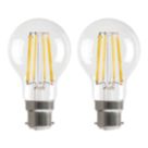 LAP  B22 A60 LED Light Bulb Clear 806lm 3.8W 2 Pack