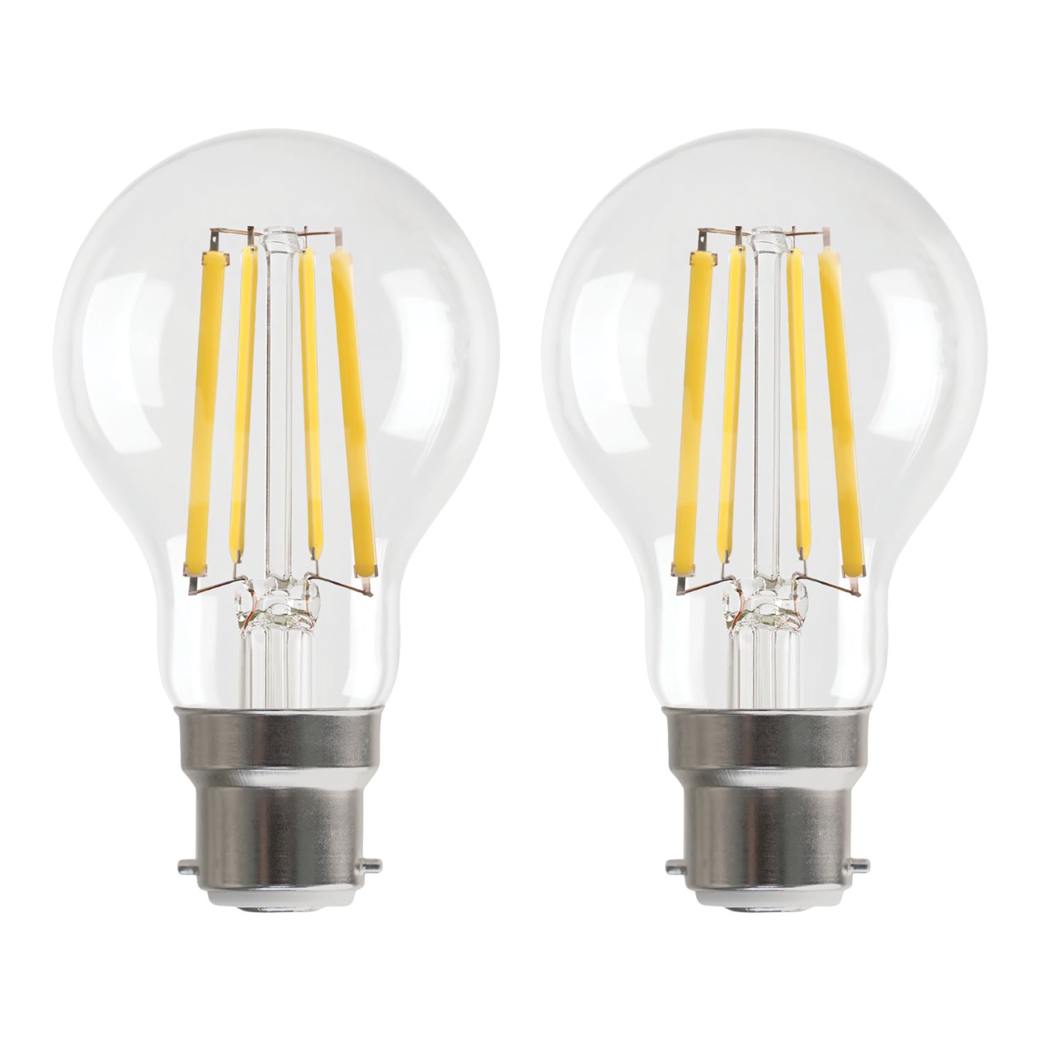 LAP B22 A60 LED Light Bulb Clear 806lm 3.8W 2 Pack (419CF)